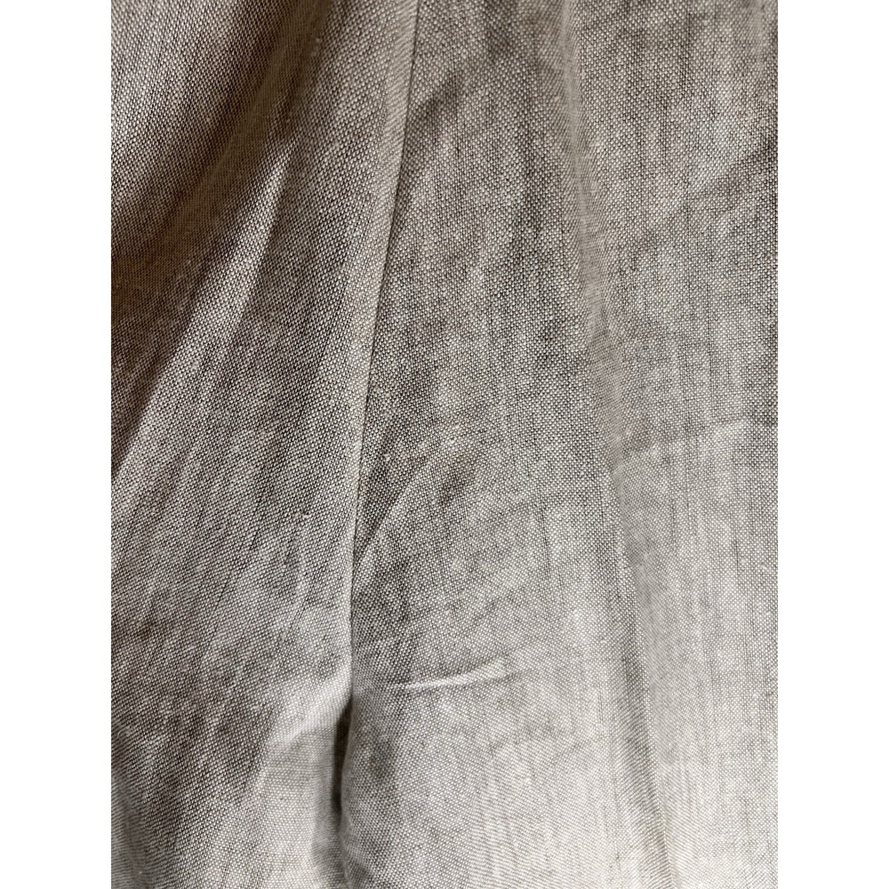 100% Linen Pants Plaza South Tan/Gray. Neutral Business Tapered Leg Trouser 12 - Picture 8 of 9